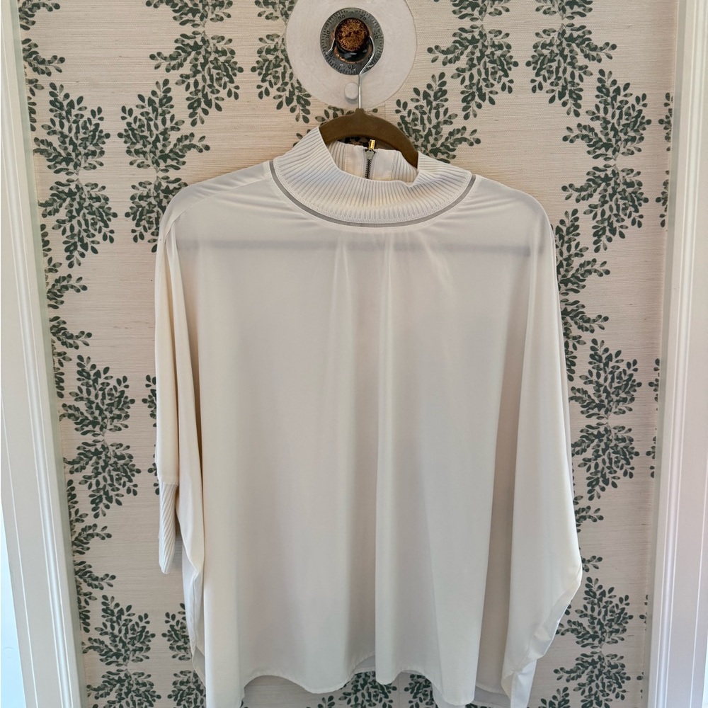 Athleta White 3/4 Sleeve Boxy Blouse